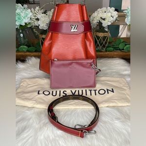 (MT73) Authentic Louis Vuitton Epi Twist Bucket Rouille Bag